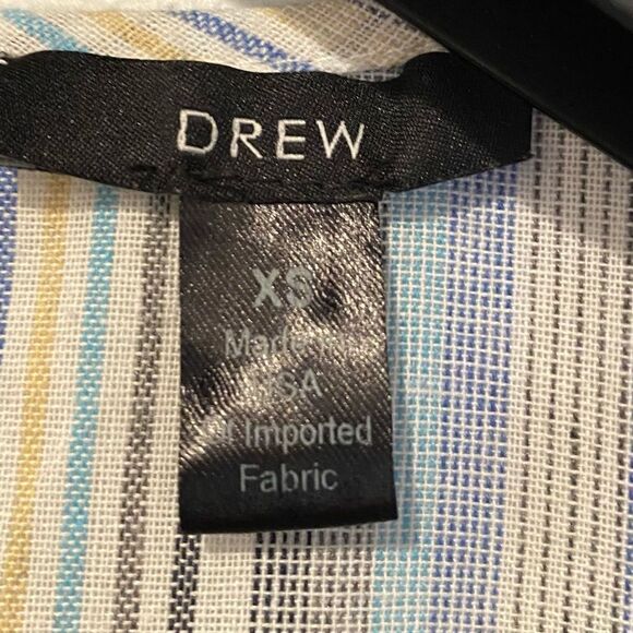 Drew Anthropologie Blue Multicolor Striped Drawstring Jumpsuit Size XS - Picture 5 of 7